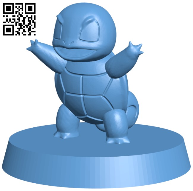Squirtle - Pokemon H011069 file stl free download 3D Model for CNC and 3d printer