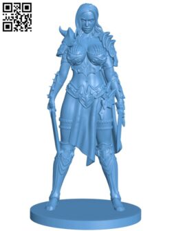 Warrior woman H011210 file stl free download 3D Model for CNC and 3d printer