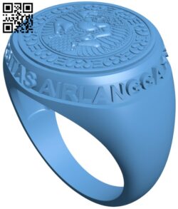 Airlangga university ring H011402 file stl free download 3D Model for CNC and 3d printer