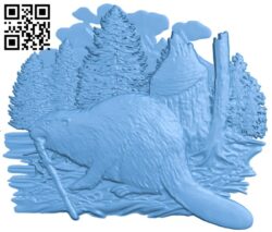 Beaver painting T0003541 download free stl files 3d model for CNC wood carving
