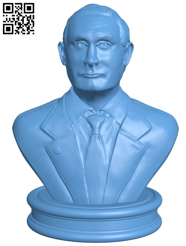 Bust of Vladimir Putin H011464 file stl free download 3D Model for CNC and 3d printer