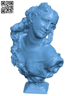 Bust of a woman with roses H011325 file stl free download 3D Model for CNC and 3d printer