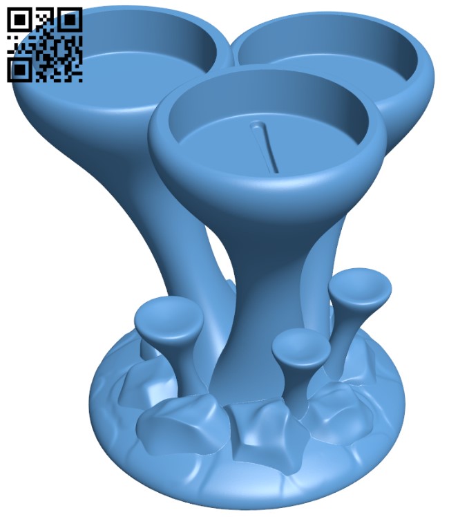 Candlestick Mushrooms H011409 file stl free download 3D Model for CNC and 3d printer