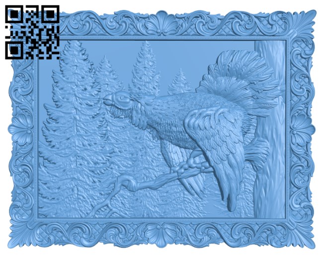 Capercaillie painting T0003821 download free stl files 3d model for CNC wood carving