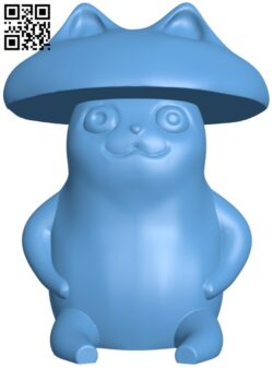Cat with mushroom hat H011410 file stl free download 3D Model for CNC and 3d printer