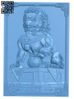 Chinese lion painting T0003781 download free stl files 3d model for CNC wood carving