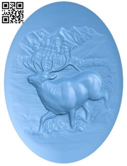 Deer painting T0003561 download free stl files 3d model for CNC wood carving