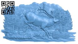 Deer painting T0003663 download free stl files 3d model for CNC wood carving