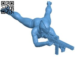 Female cyberpunk warrior H011448 file stl free download 3D Model for CNC and 3d printer