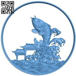 Fish painting T0003703 download free stl files 3d model for CNC wood carving