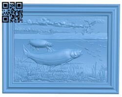 Fish painting T0003723 download free stl files 3d model for CNC wood carving