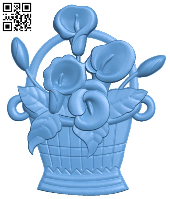 Flower painting T0003704 download free stl files 3d model for CNC wood carving