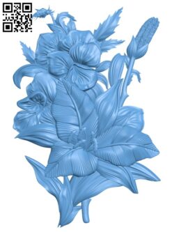 Flower painting T0003844 download free stl files 3d model for CNC wood carving