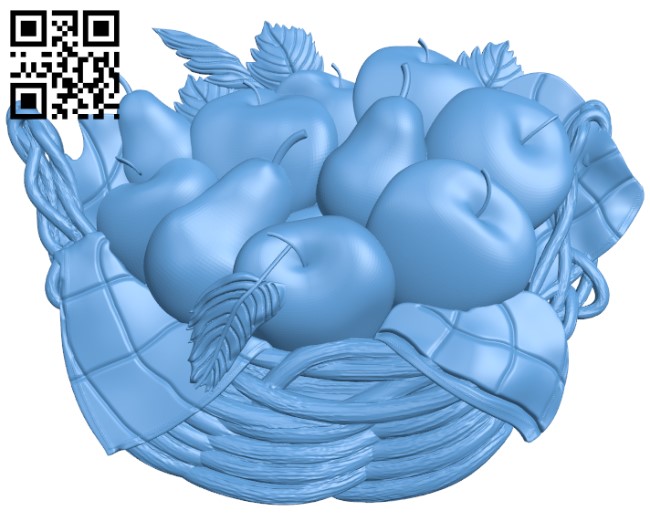 Fruit basket painting T0003845 download free stl files 3d model for CNC wood carving