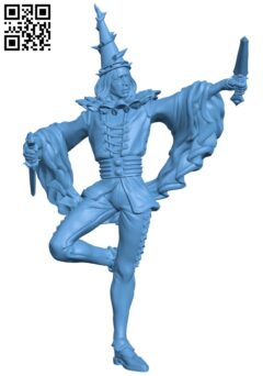 Harlequin with daggers H011492 file stl free download 3D Model for CNC and 3d printer