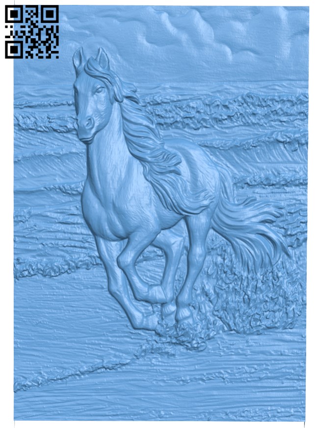 Horse painting T0003684 download free stl files 3d model for CNC wood carving