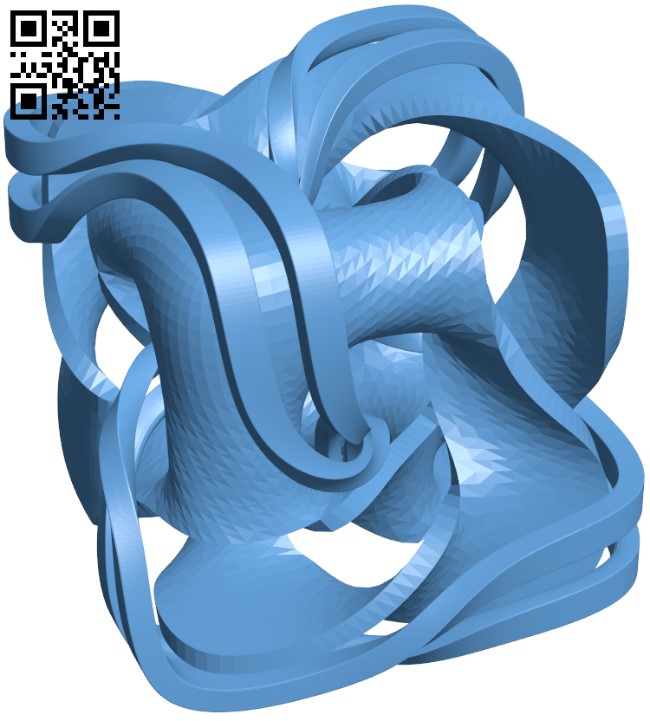 Mobius cube with interlocking ribbons H011453 file stl free download 3D Model for CNC and 3d printer