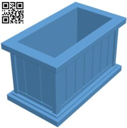 Modern rectangle planter H011365 file stl free download 3D Model for CNC and 3d printer