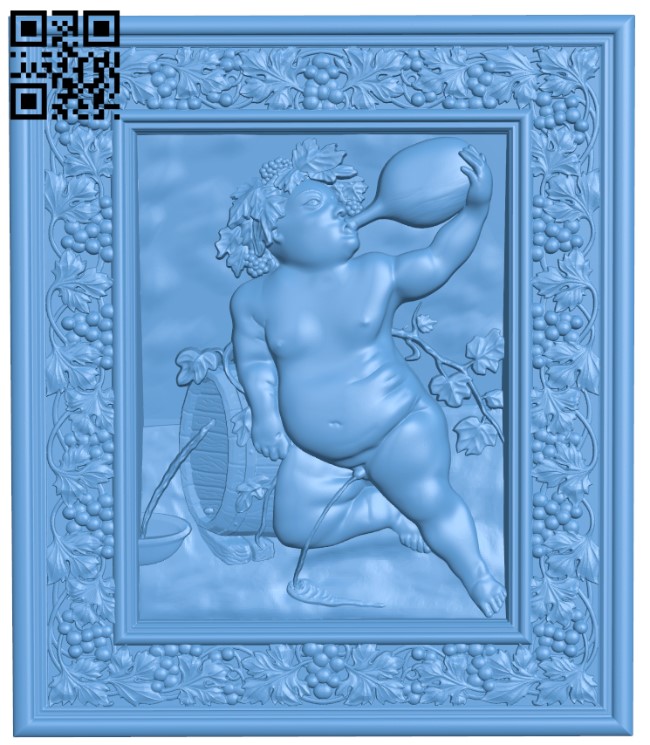 Painting of Bacchus T0003749 download free stl files 3d model for CNC wood carving
