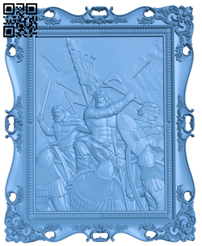 Painting of Russian warriors T0003765 download free stl files 3d model for CNC wood carving