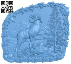 Painting of a mountain sheep T0003807 download free stl files 3d model for CNC wood carving