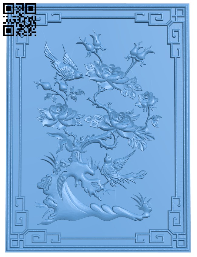 Painting of birds T0003851 download free stl files 3d model for CNC wood carving