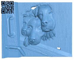 Painting of dogs in the fence T0003750 download free stl files 3d model for CNC wood carving