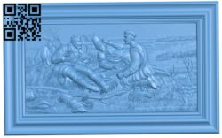 Painting of hunters resting T0003603 download free stl files 3d model for CNC wood carving