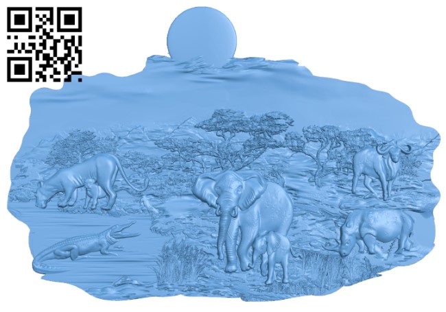 Painting of the animal world T0003766 download free stl files 3d model for CNC wood carving