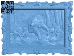 Painting of the bear family T0003646 download free stl files 3d model for CNC wood carving