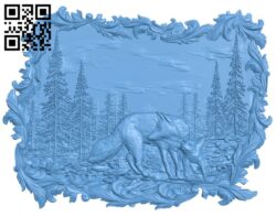Painting of two wolves T0003785 download free stl files 3d model for CNC wood carving