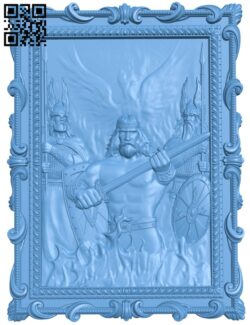 Painting of warriors and sacred fire T0003770 download free stl files 3d model for CNC wood carving