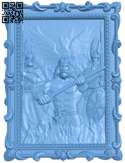 Painting of warriors and sacred fire T0003770 download free stl files 3d model for CNC wood carving
