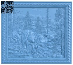 Painting of wolves T0003788 download free stl files 3d model for CNC wood carving