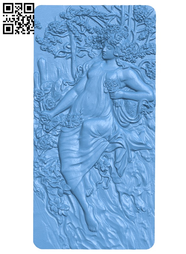 Painting of woman T0003568 download free stl files 3d model for CNC wood carving