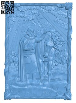 Pictures of a Russian warrior and a horse T0003818 download free stl files 3d model for CNC wood carving