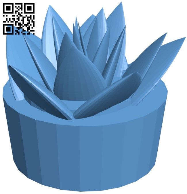 Potted Succulent - Aloe H011395 file stl free download 3D Model for CNC and 3d printer