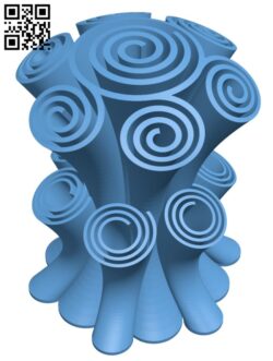 Scroll Vase H011338 file stl free download 3D Model for CNC and 3d printer