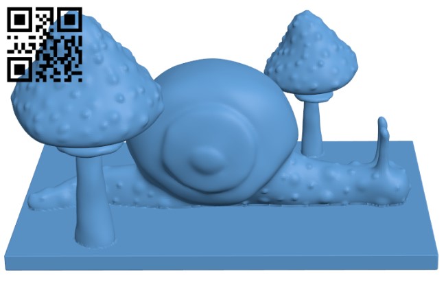 Snail in a forest of mushrooms H011373 file stl free download 3D Model for CNC and 3d printer