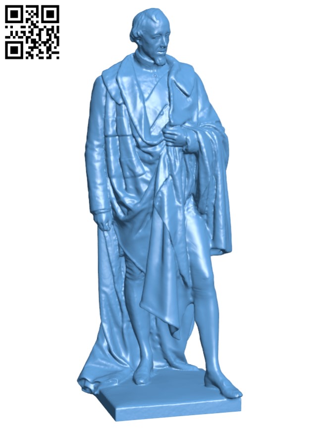 Statue of Benjamin Disraeli H011306 file stl free download 3D Model for CNC and 3d printer