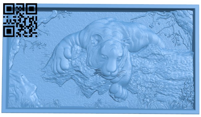 Tiger painting T0003780 download free stl files 3d model for CNC wood carving