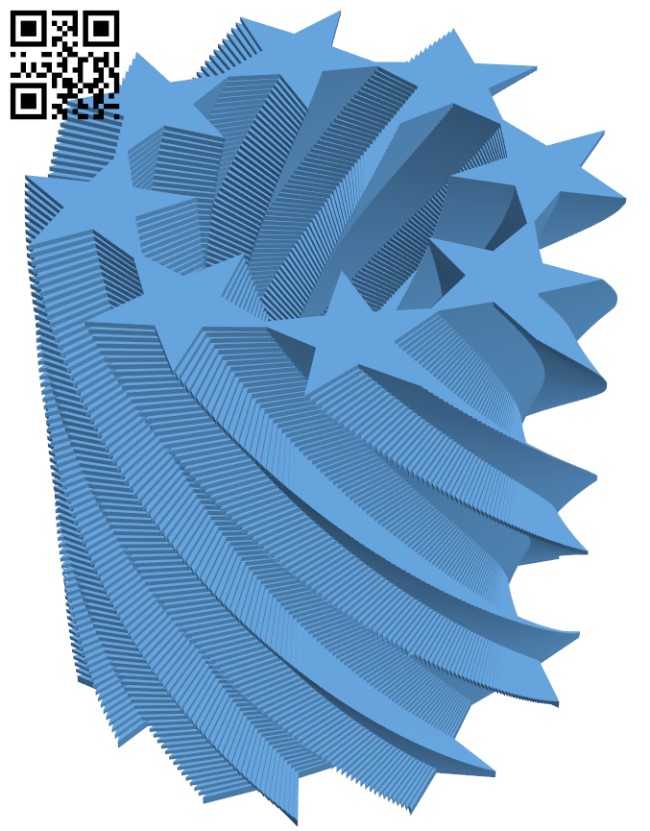 Twisting star flower pot H011313 file stl free download 3D Model for CNC and 3d printer