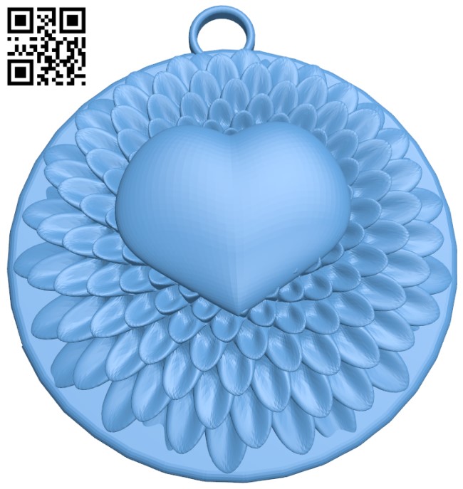 Valentines Necklace - Heart flower H011340 file stl free download 3D Model for CNC and 3d printer
