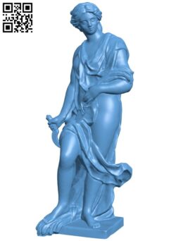 Woman holding a scythe and wheat H011533 file stl free download 3D Model for CNC and 3d printer