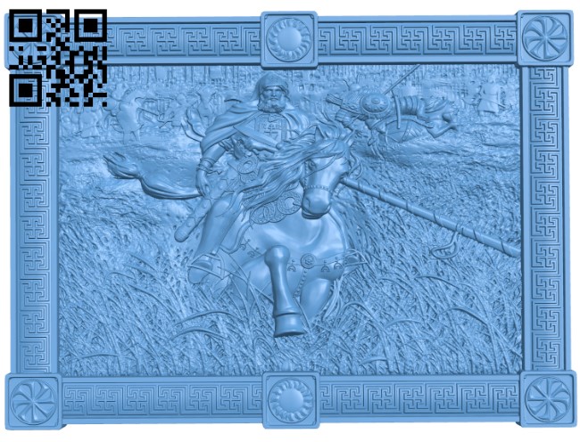 warrior on horseback T0003820 download free stl files 3d model for CNC wood carving