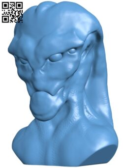 Alien bust H011562 file stl free download 3D Model for CNC and 3d printer