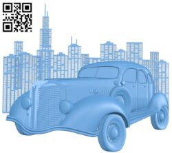Car with skyline T0004122 download free stl files 3d model for CNC wood carving