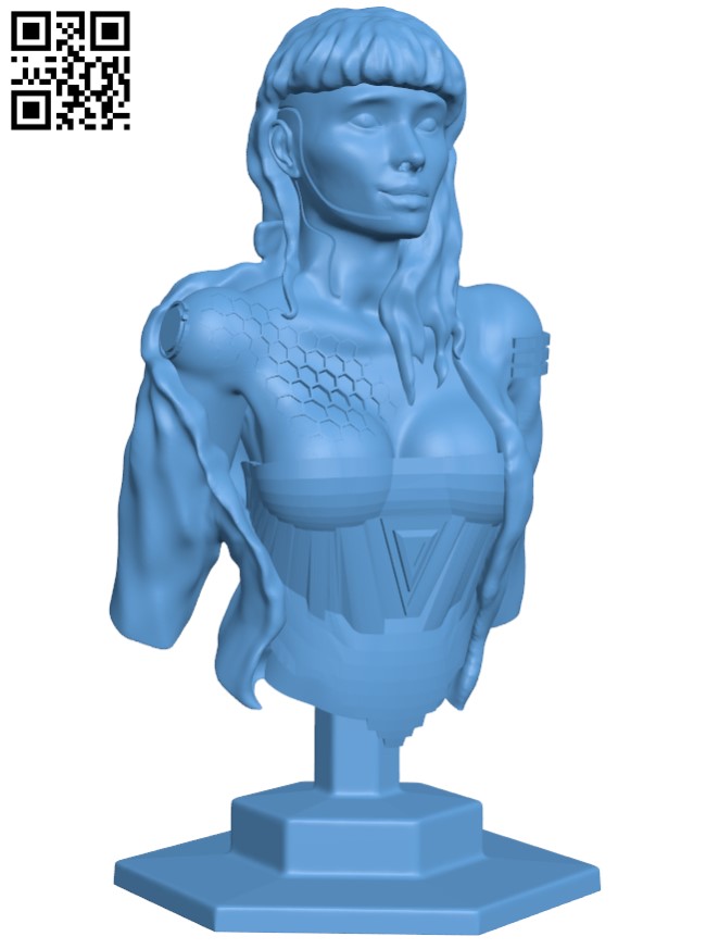 Cyberpunk bust H011665 file stl free download 3D Model for CNC and 3d printer