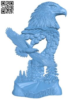 Eagle painting T0003882 download free stl files 3d model for CNC wood carving