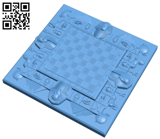 Egyptian chessboard H011694 file stl free download 3D Model for CNC and 3d printer